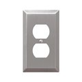 Amertac Century Outlet Wallplate, 41516 in L, 278 in W, 1 Gang, Steel, Brushed Nickel, Wall Mounting 163DBN